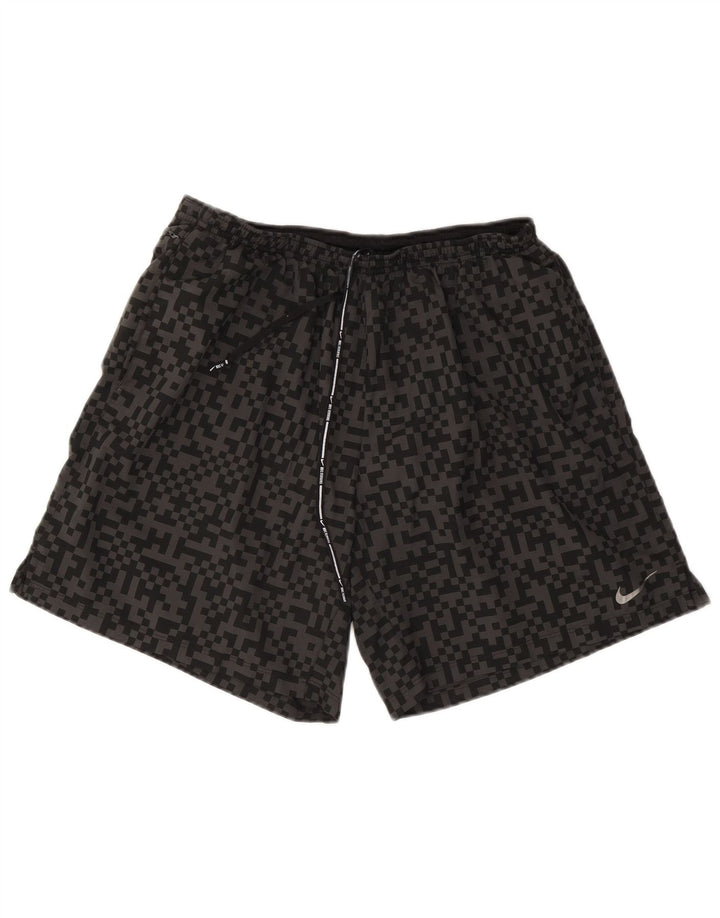 Pantaloncini sportivi Nike Dri Fit da uomo XL Poliestere geometrico nero