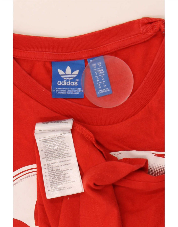 T-shirt grafica da uomo Adidas Top in cotone rosso medio