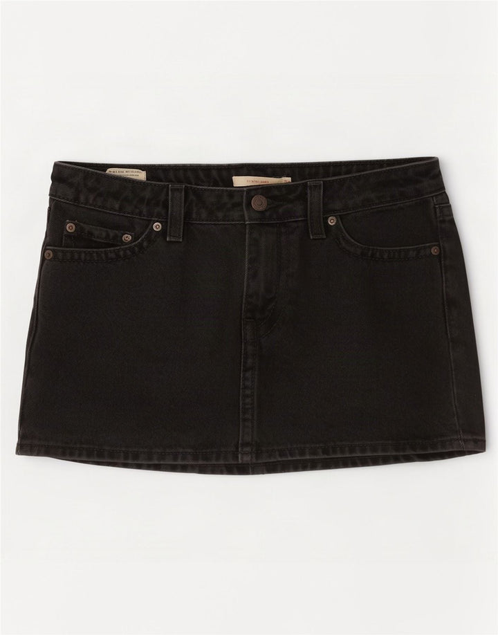 Mini gonna di jeans da donna Levi's W28 in cotone grigio medio
