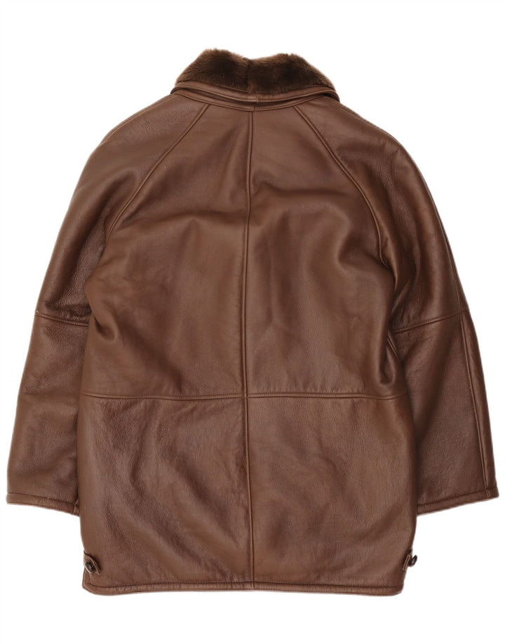 Giacca in shearling vintage da uomo IT 50 Shearling marrone grande