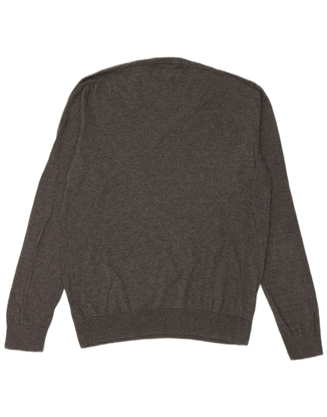 Maglione Zara da uomo con scollo a V in seta grigio medio