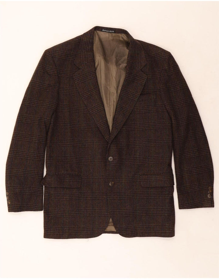 Giacca blazer a 2 bottoni da uomo Woolrich UK 38 Lana pied de poule marrone medio