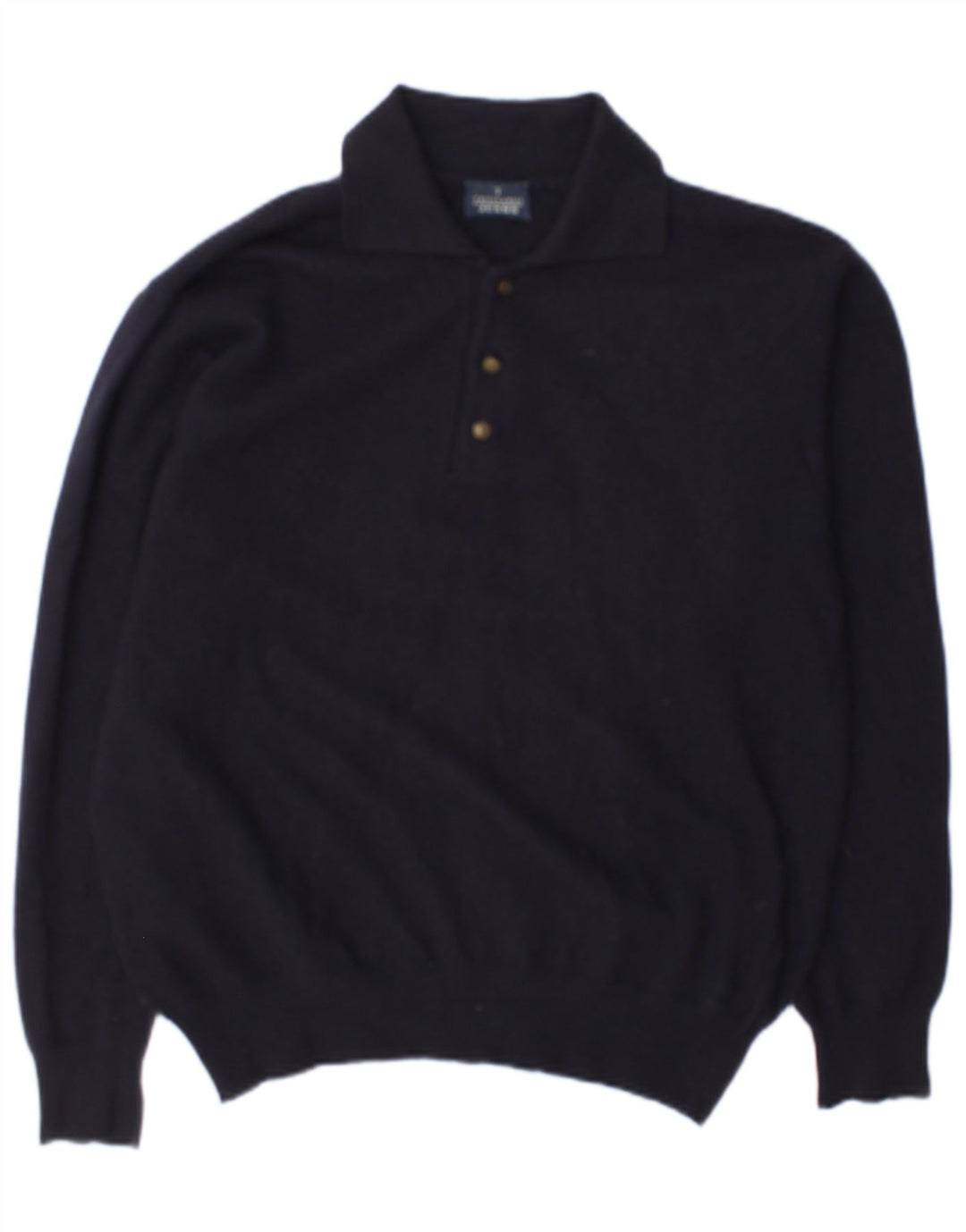 Maglione Trussardi Jeans Uomo Collo Alto in Lana Blu Navy Medio