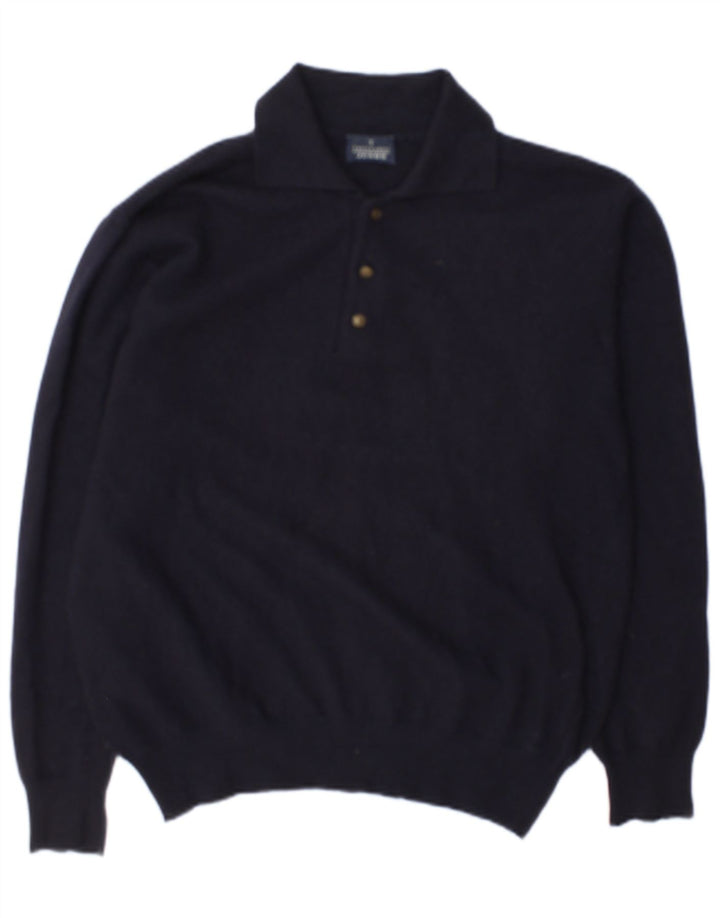 Maglione Trussardi Jeans Uomo Collo Alto in Lana Blu Navy Medio
