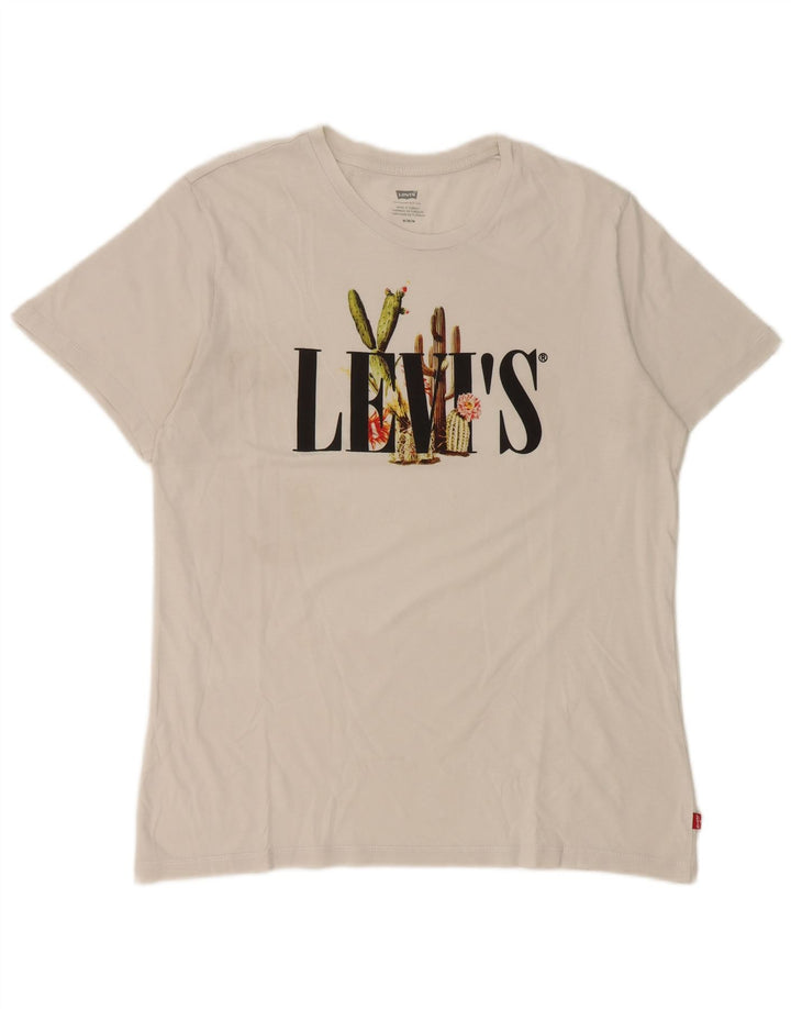 T-shirt grafica da donna Levi's Top UK 14 Medium White