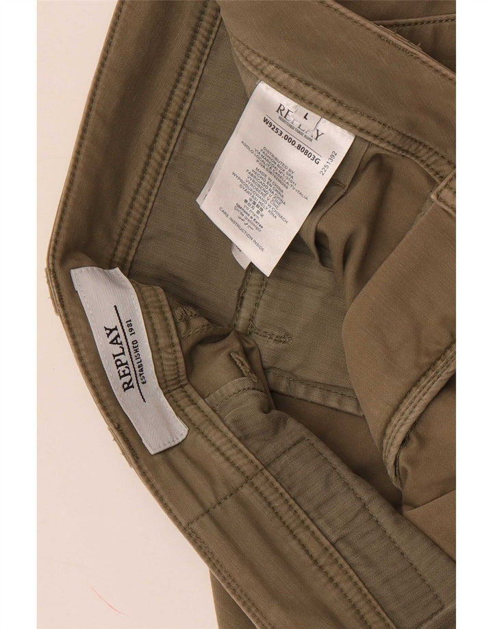 Gonna cargo da donna Replay grande W34 in cotone kaki