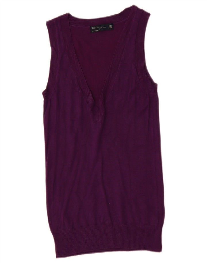 Canotta canotta da donna Zara UK 8 piccola viscosa viola