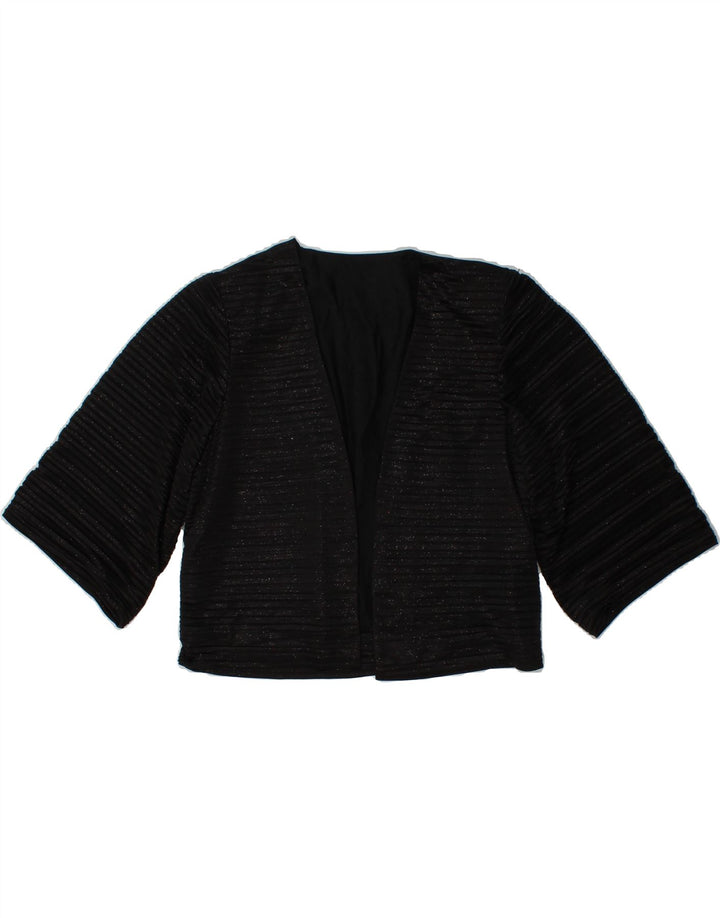 VINTAGE Womens Bolero Jacket UK 12 Medium Black Striped Vintage Vintage and Second-Hand Vintage from Messina Hembry 
