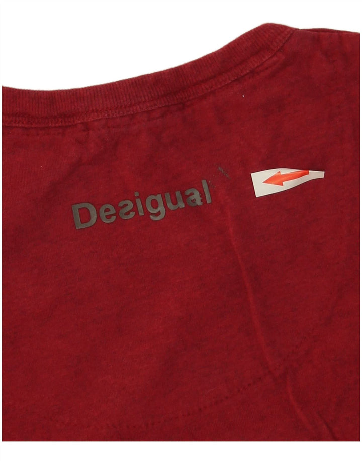 Desigual T-shirt grafica da uomo Top piccola rossa in cotone