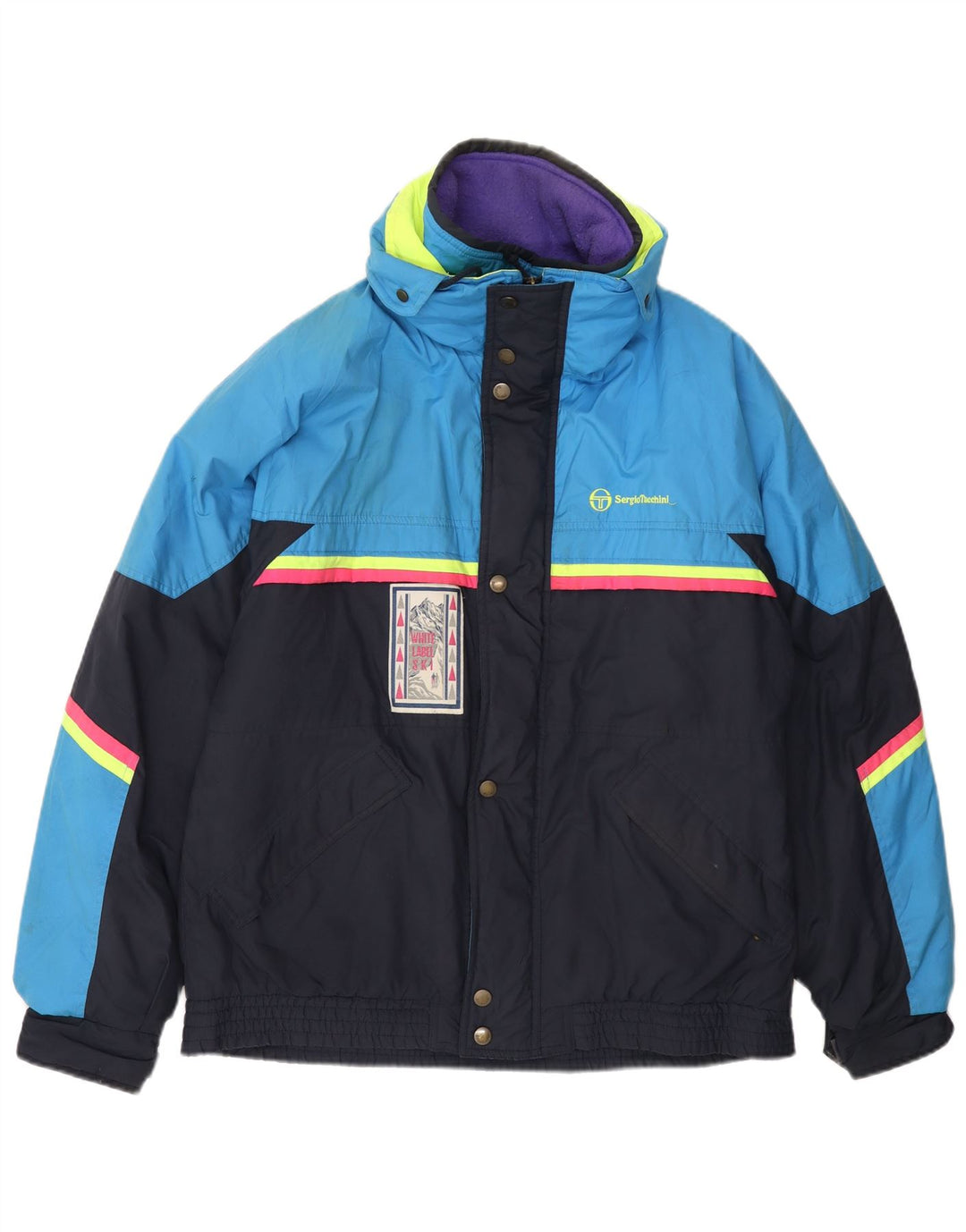 Giacca da sci da uomo Sergio Tacchini UK 42 XL Poliestere color block blu navy