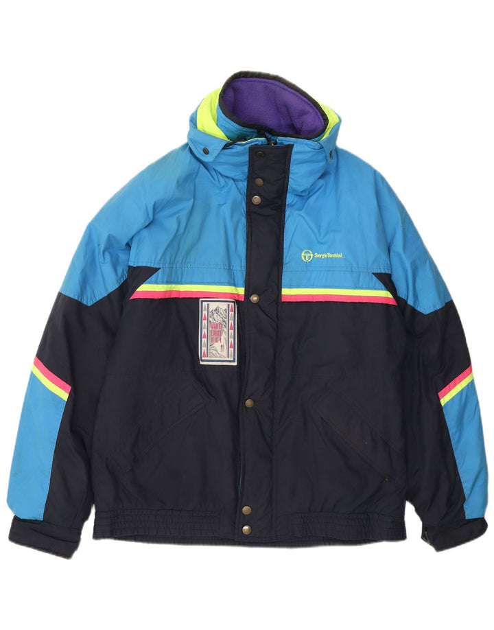 Giacca da sci da uomo Sergio Tacchini UK 42 XL Poliestere color block blu navy