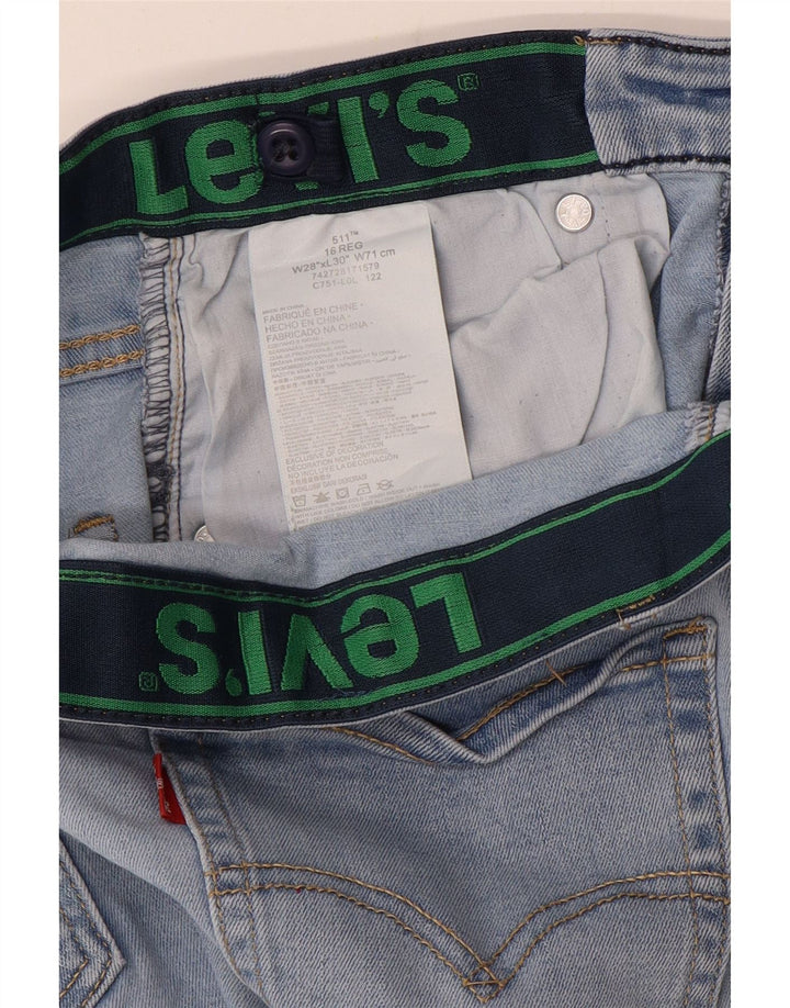 Levi's Ragazzi 511 Jeans slim effetto consumato 15-16 anni W28 L30 Cotone Blu