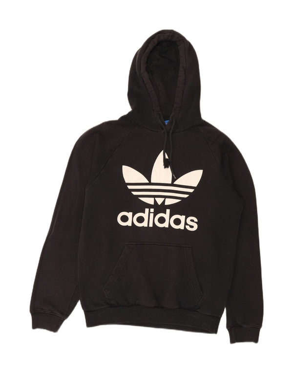 Felpa con cappuccio grafica da uomo Adidas piccola in cotone nero