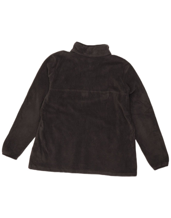 Maglione in pile Columbia da donna con collo a bottoni UK 18 XL poliestere grigio