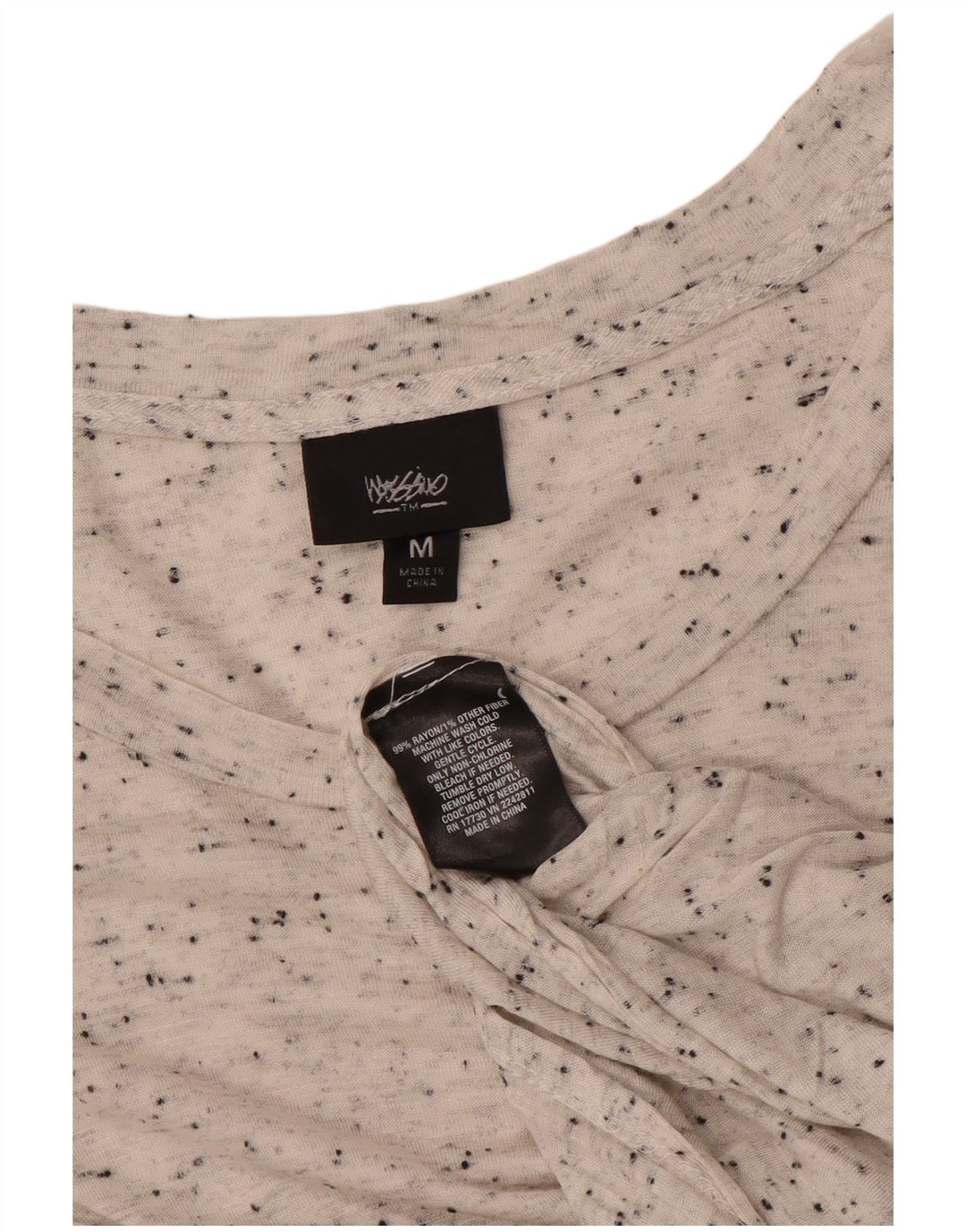 Abito t-shirt da donna MOSSIMO UK 12 Rayon chiazzato bianco medio