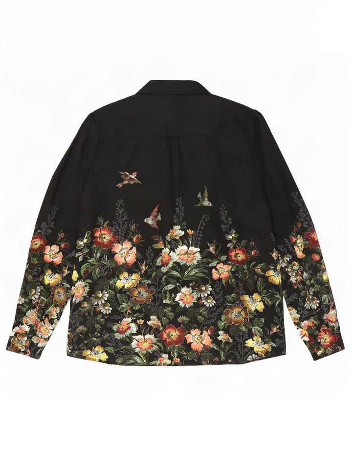 Camicetta militare da donna Oasis UK 14 Poliestere floreale nero medio
