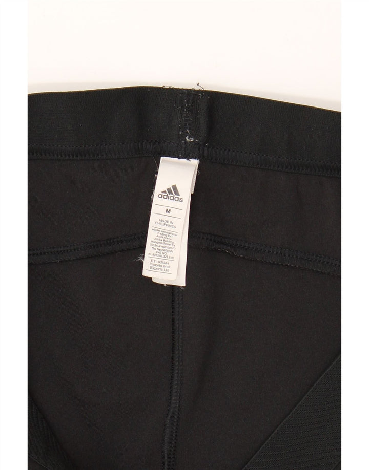 Leggings corti ADIDAS da donna UK 12 nylon nero medio