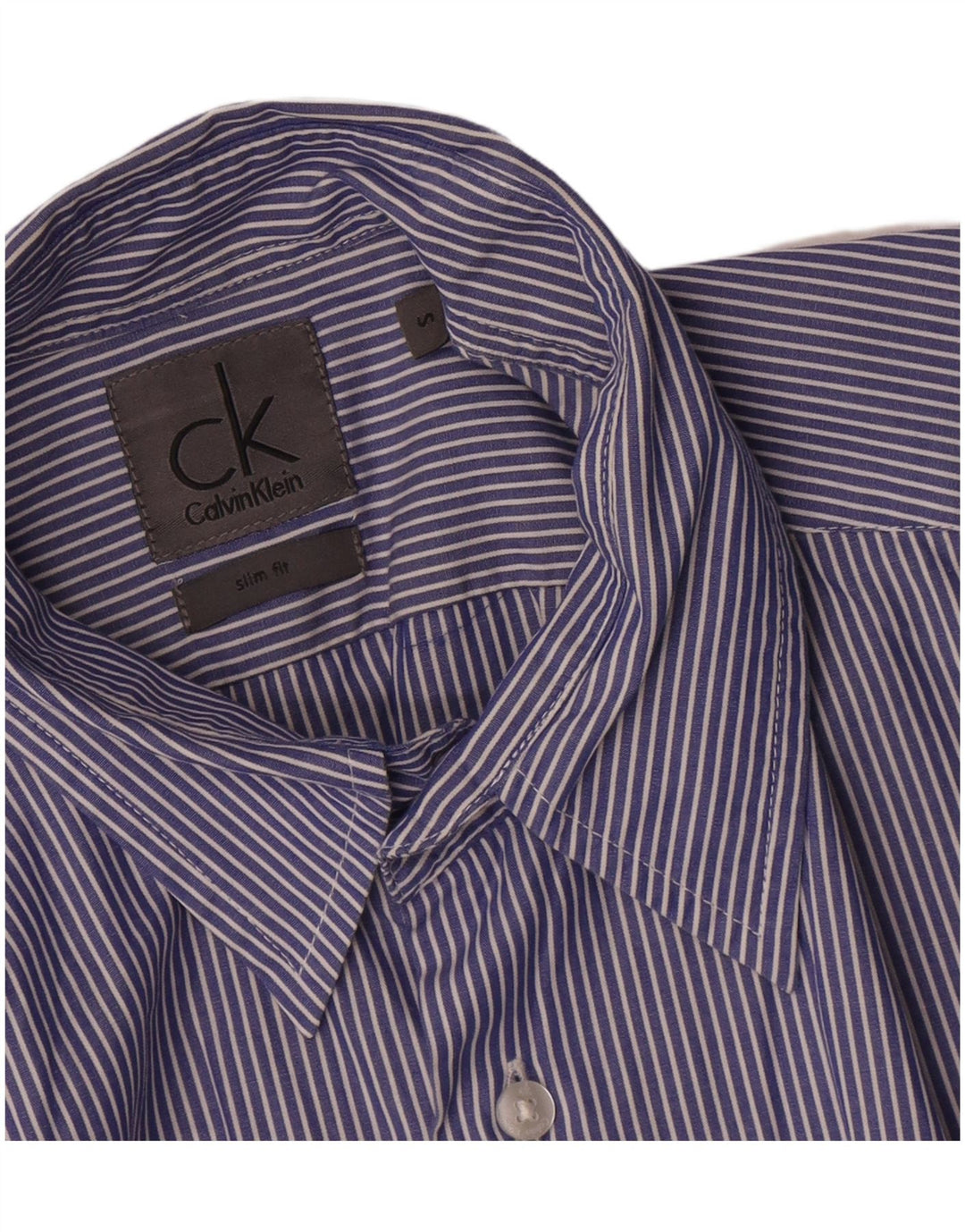 Camicia slim fit da uomo Calvin Klein Jeans piccola a righe blu
