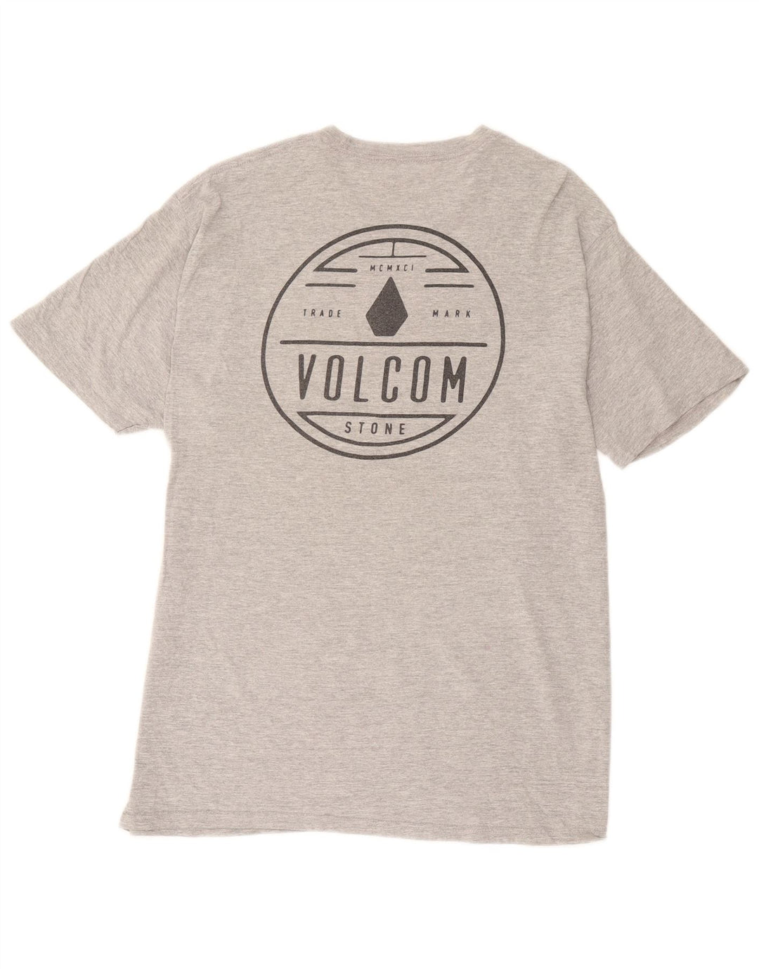 T-shirt grafica da uomo Volcom Top grande in cotone chiazzato grigio