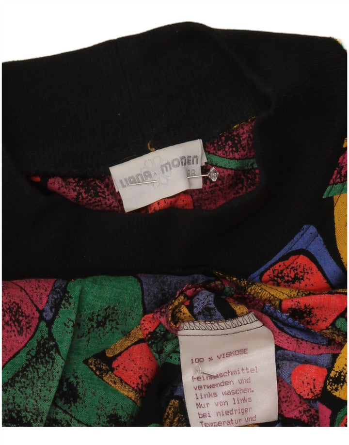 Abito vintage da donna a vita bassa EU 38 medio multicolore geometrico