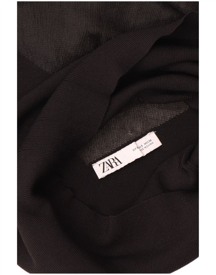 Top Zara da donna trasparente in camicetta UK 8 piccolo nero