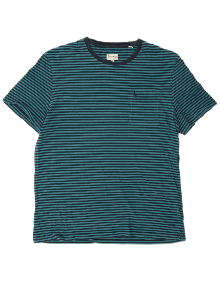 T-shirt da uomo Jack Wills Top in cotone gessato blu medio