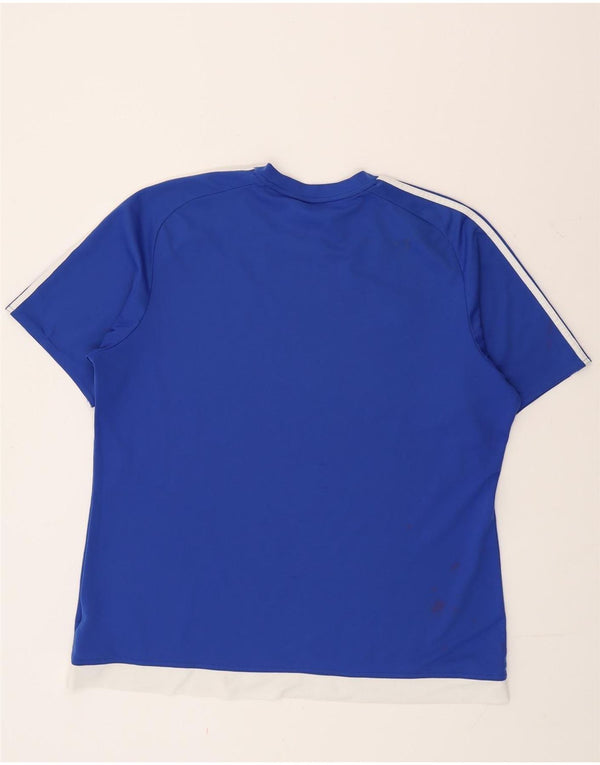 Adidas Uomo Climalite T-shirt Top XL Blu Colourblock Poliestere