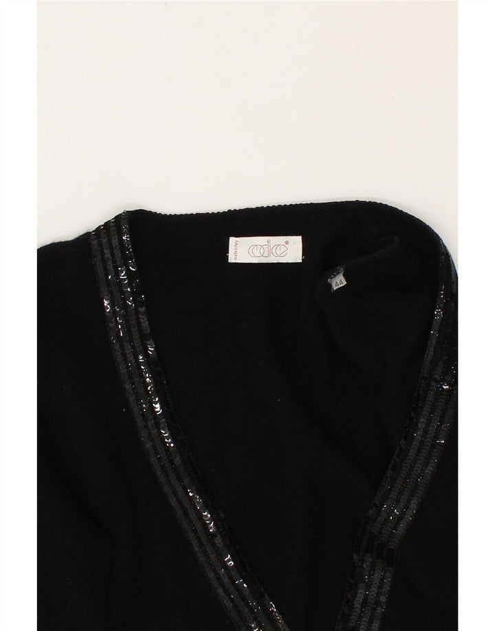 CODICE Womens Longline Cardigan Sweater IT 44 Medium Black Vintage Codice and Second-Hand Codice from Messina Hembry 