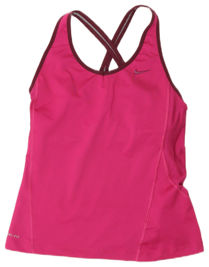Canotta Nike Dri Fit da donna UK 14 grande rosa poliestere