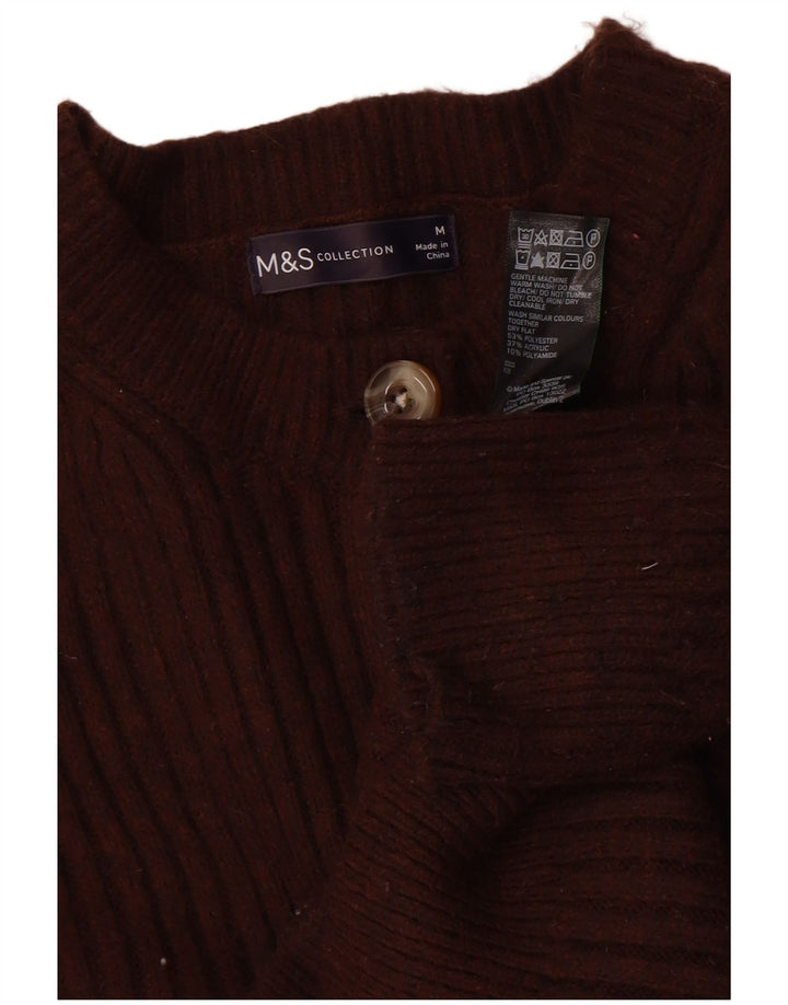 Maglione cardigan da donna Marks & Spencer UK 14 Poliestere marrone medio