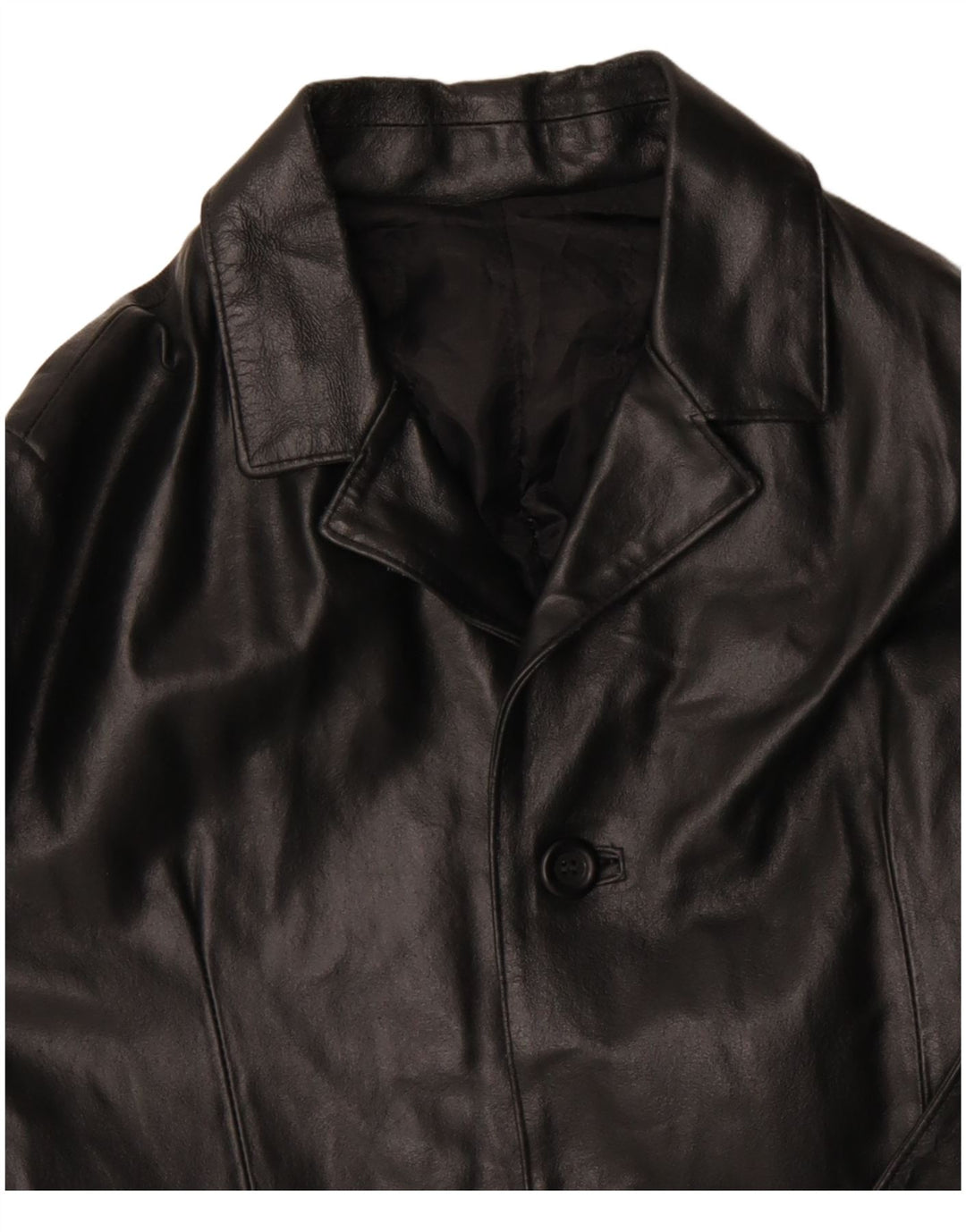 Cappotto in pelle da uomo VINTAGE UK 36 Piccolo in pelle nera