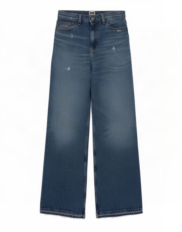 Tommy Hilfiger Donna Claire Jeans a gamba larga a vita alta W28 L32 Cotone blu