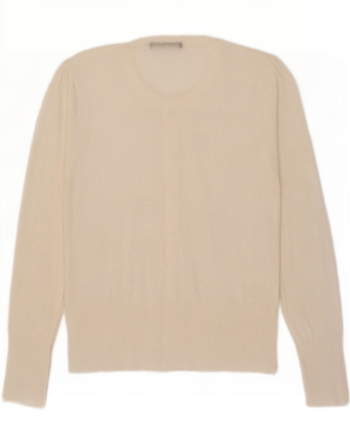 Maglione cardigan da donna Oasis UK 12 medio bianco