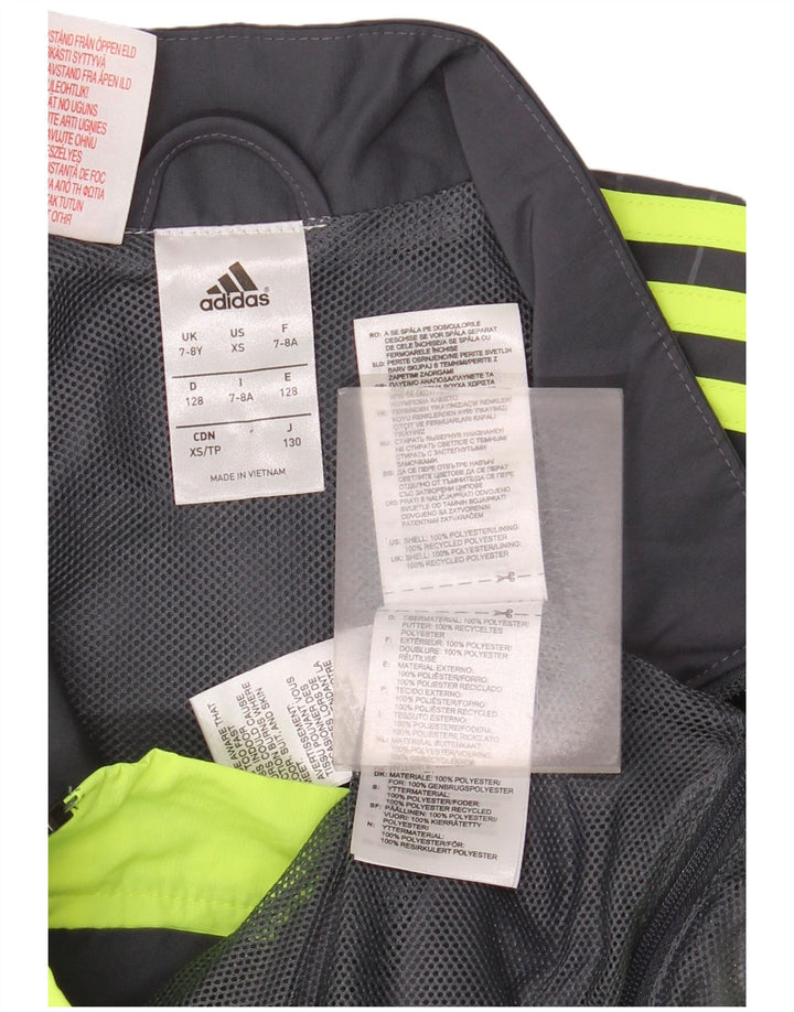 Giacca da ginnastica grafica da ragazzo Adidas 7-8 anni Colorblock grigio