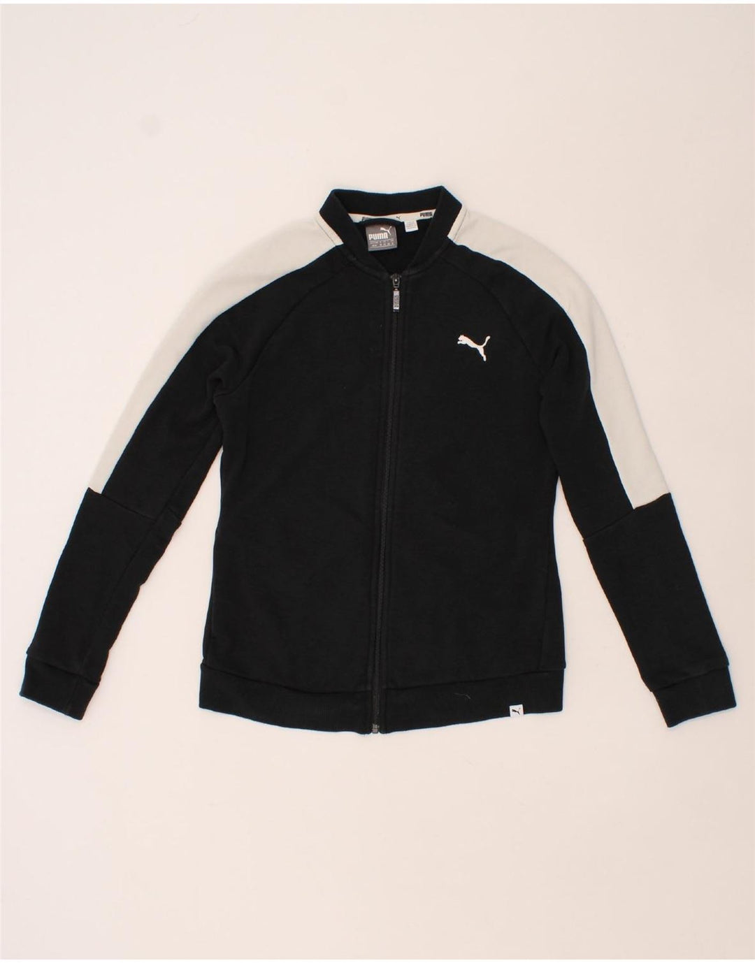PUMA Womens Tracksuit Top Jacket UK 12 Medium  Black Colourblock Cotton Vintage Puma and Second-Hand Puma from Messina Hembry 