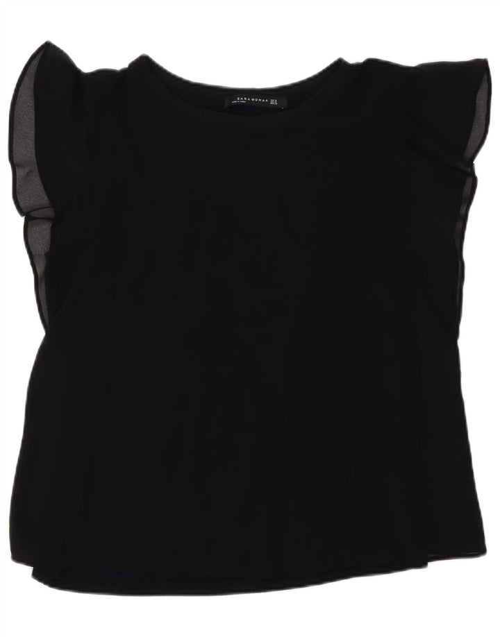 Top in camicetta da donna Zara UK 14 medio nero