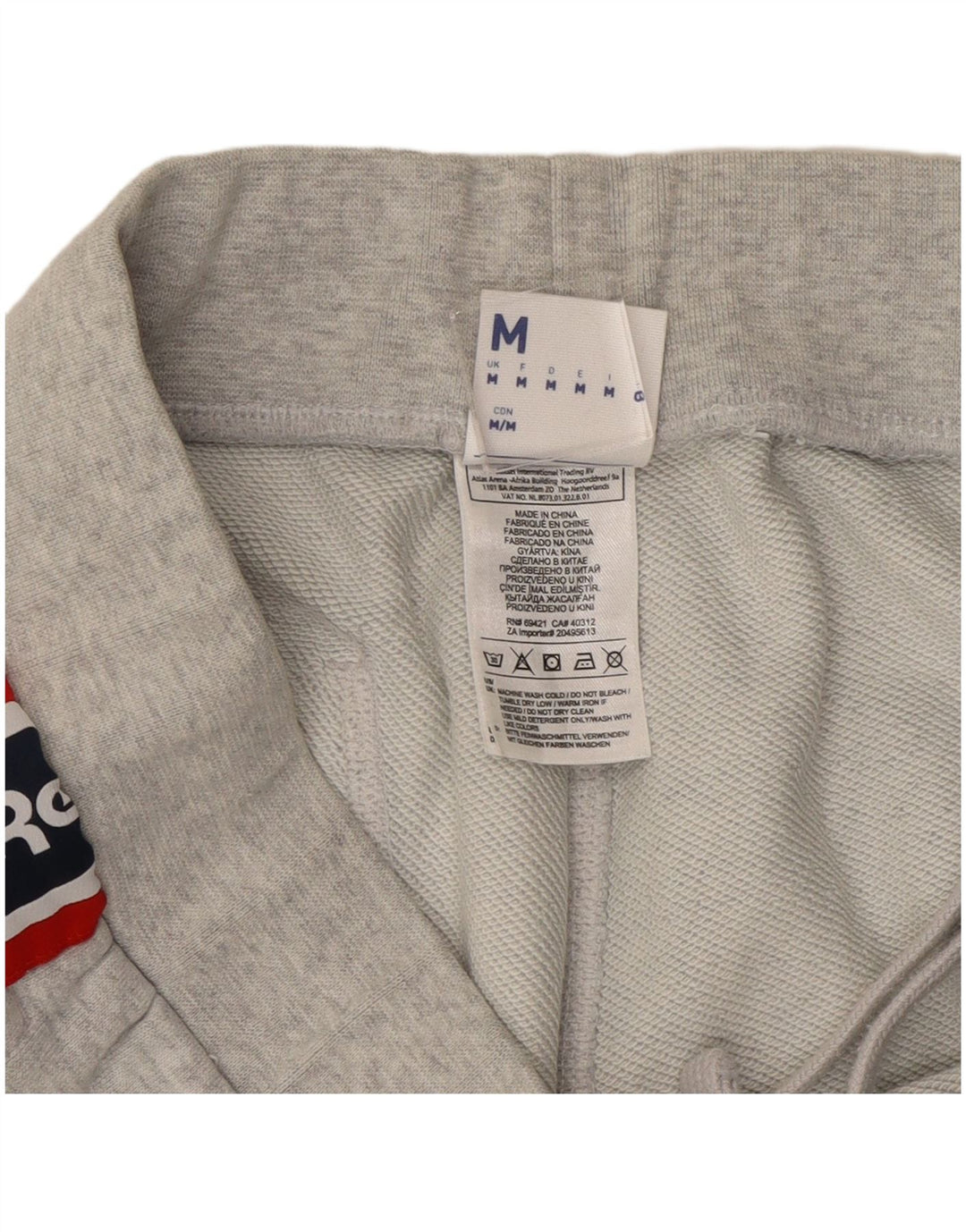 Pantaloni da tuta con grafica Reebok da uomo, pantaloni da jogging, colore grigio medio