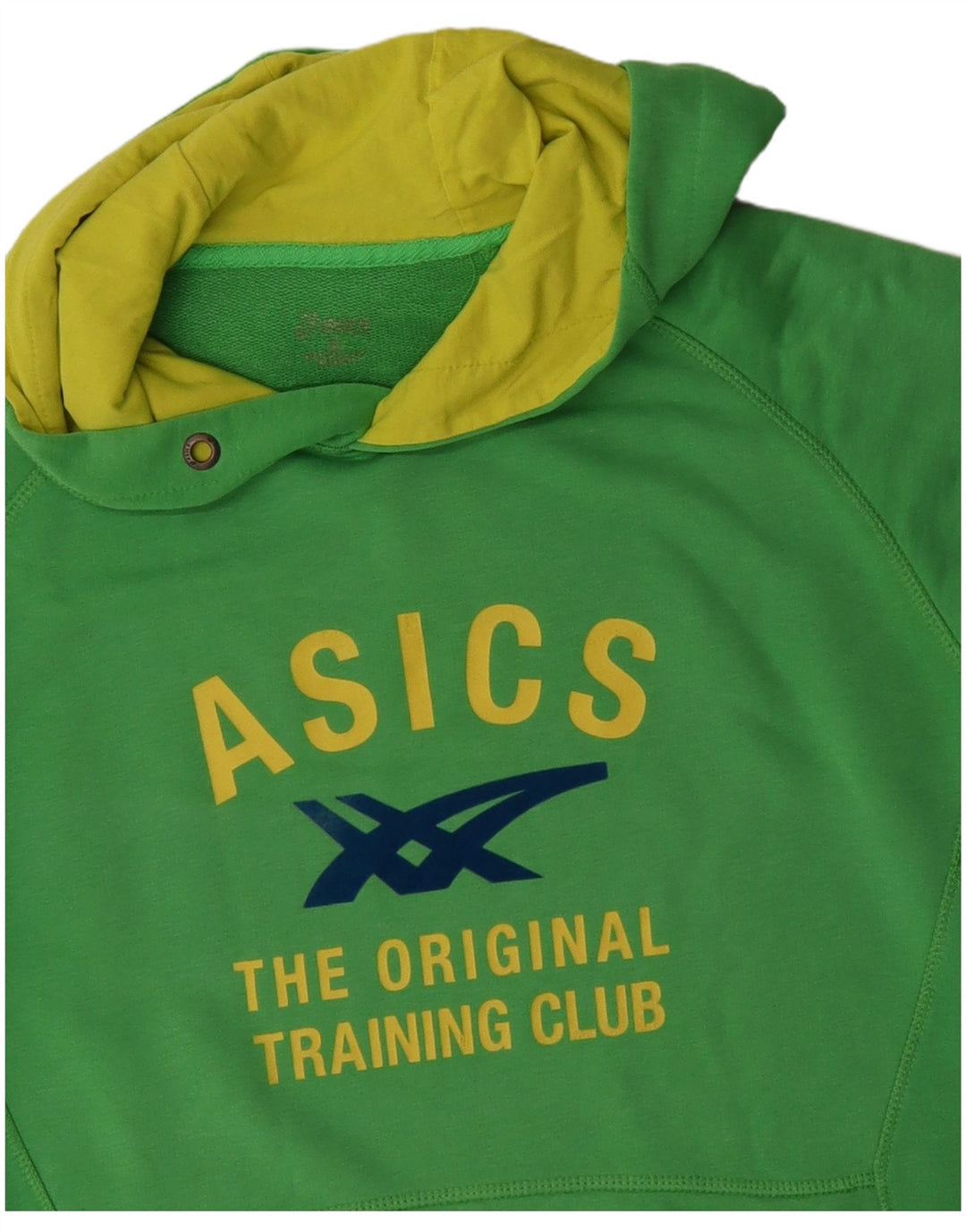 Felpa con cappuccio grafica da uomo Asics grande in cotone verde