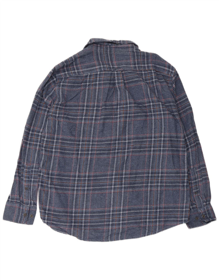 Camicia da uomo in flanella Eddie Bauer XL in cotone a quadri blu