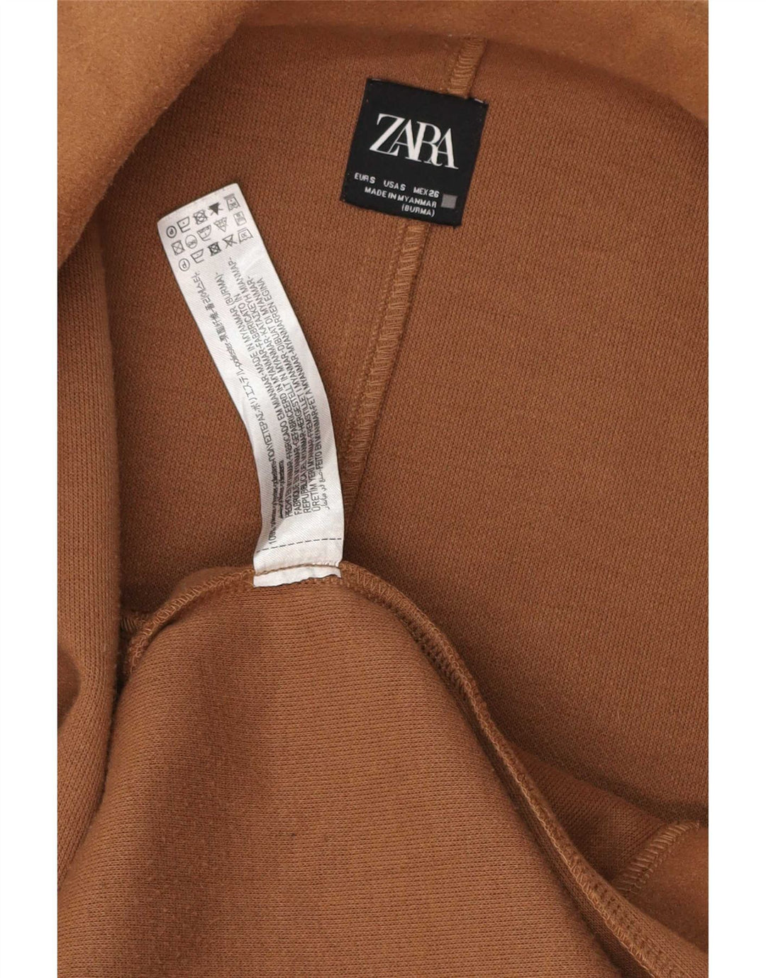 Soprabito oversize aperto da donna Zara UK 10 piccolo poliestere marrone