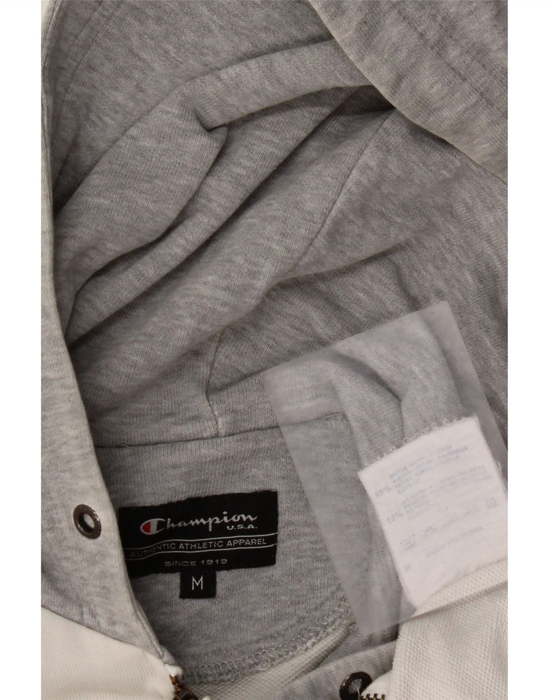 Maglione con cappuccio e zip da donna CHAMPION UK 14 Cotone color block bianco medio