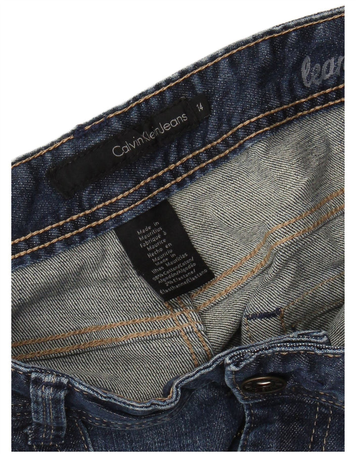 CALVIN KLEIN Jeans Bootcut da donna US 14 XL W34 L31 Cotone blu