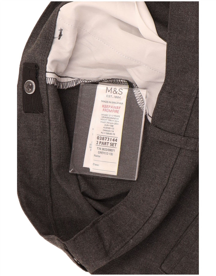 Pantaloni da completo per ragazzi Marks & Spencer 12-13 anni W28 L28 Poliestere grigio