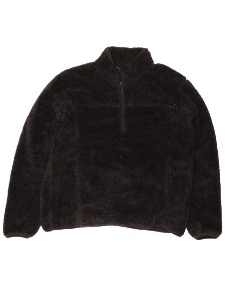 Maglione in pile da uomo con collo con zip Mountain Warehouse XL poliestere nero