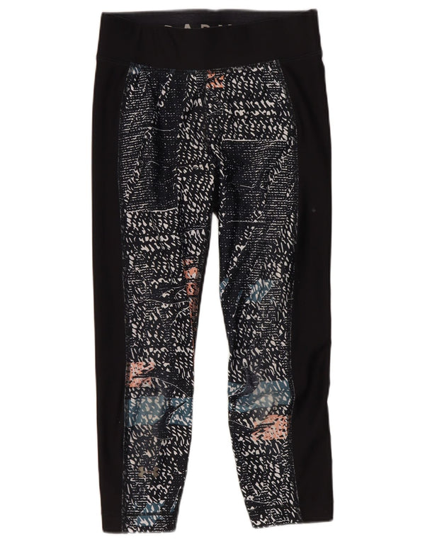 Leggings Capri da donna Under Armour Heat Gear modello astratto UK 4 XS neri