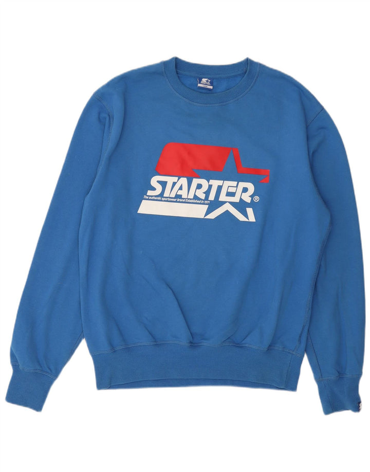 STARTER Felpa grafica da uomo Maglione grande cotone blu