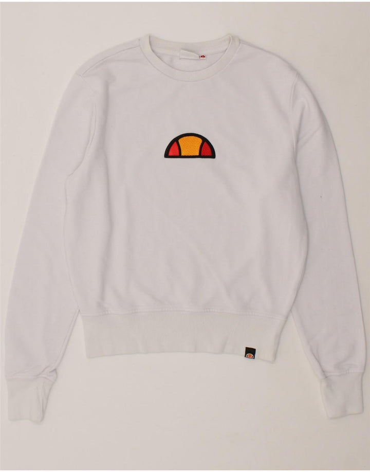 ELLESSE Womens Oversized Graphic Sweatshirt Jumper UK 10 Small Blue Vintage Ellesse and Second-Hand Ellesse from Messina Hembry 