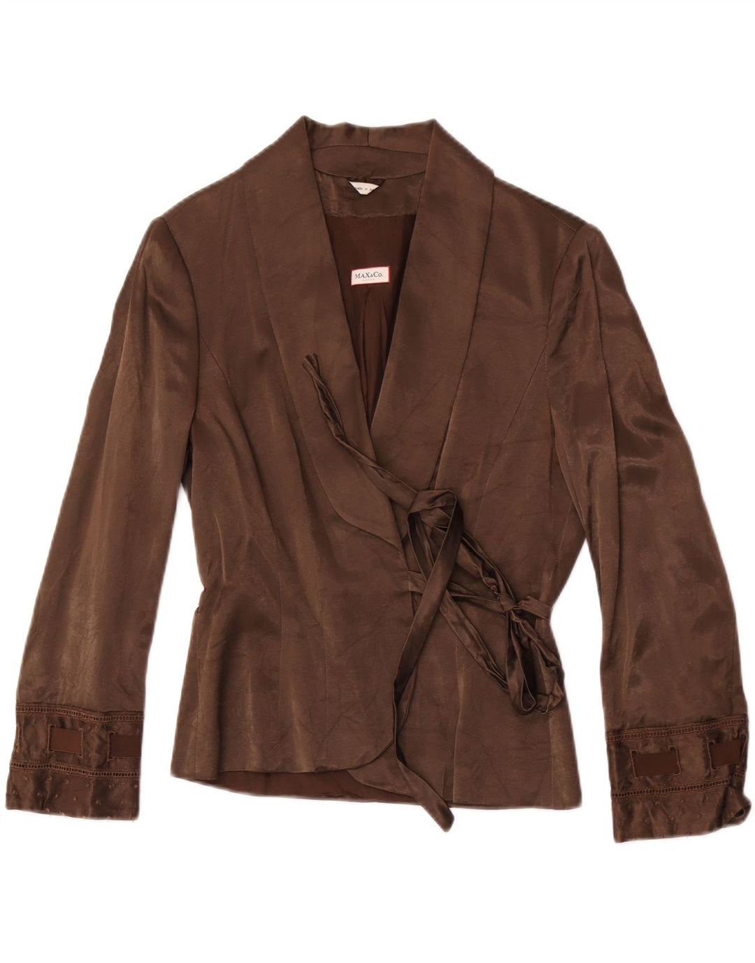 Max & Co. Giacca blazer avvolgente da donna UK 14 grande cotone marrone