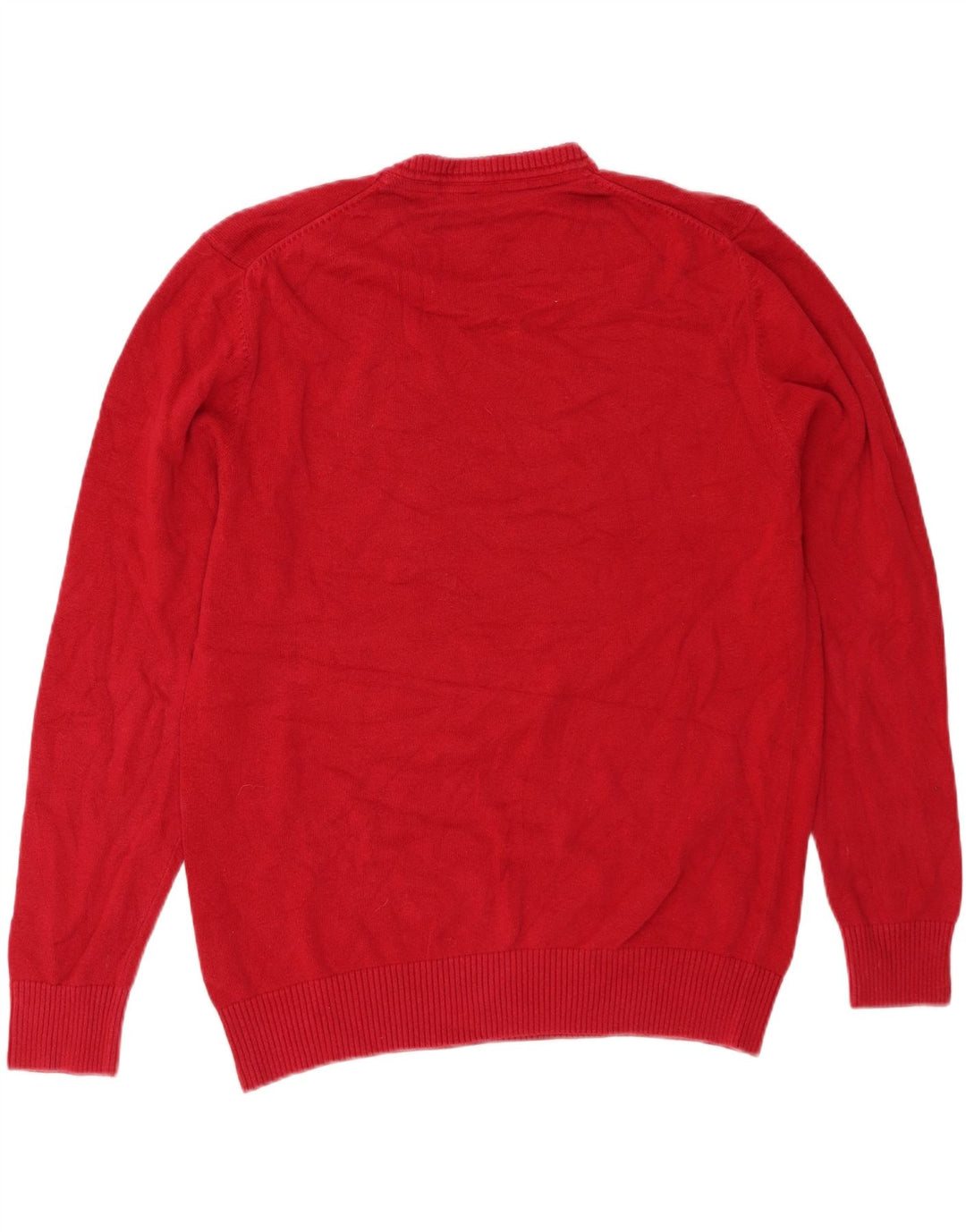 CREW CLOTHING Maglione da uomo con scollo a V grande cotone rosso