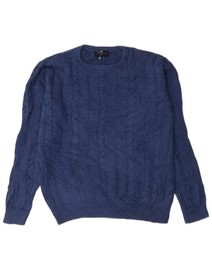 Maglione maglione girocollo da uomo Marks & Spencer blu Harbour piccolo blu navy